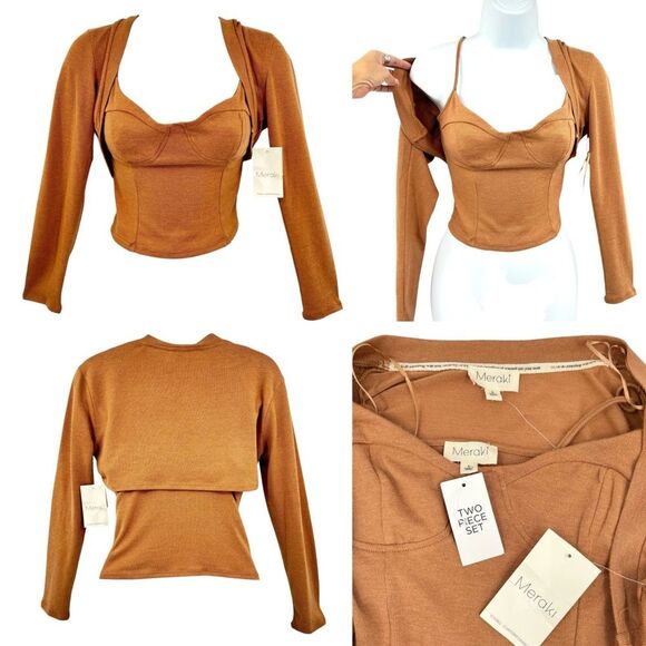 Meraki Shoulder Cardigan and Tank Top Two Piece Set Size L NWT - Picture 13 of 13